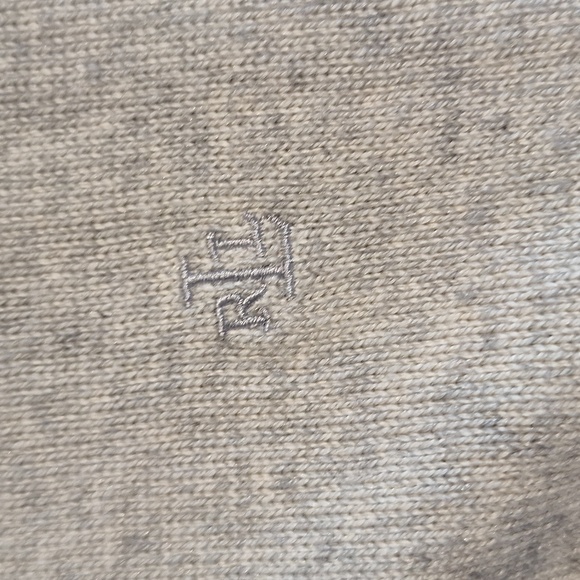 Lauren Ralph Lauren Cream/Gray Cardigan, Pearl Buttons, Silk Cashmere Blend - Picture 6 of 9